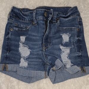 Aeropostale Blue Distressed Jean Shorts